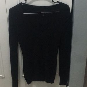 Deep Vneck Sweater Express Medium Black